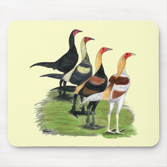 Alfombrilla De Ratón Gallos de juego modernos (Frente)