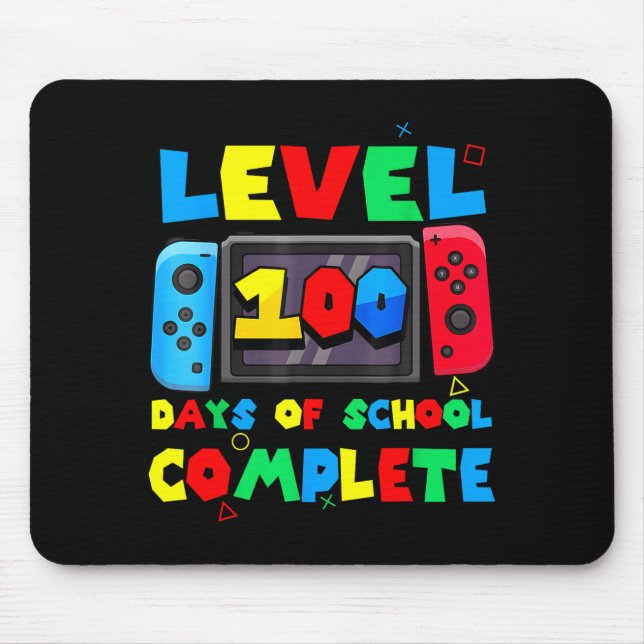 Alfombrilla De Ratón Game Controller Level 100 Days Of School Complete  (Frente)