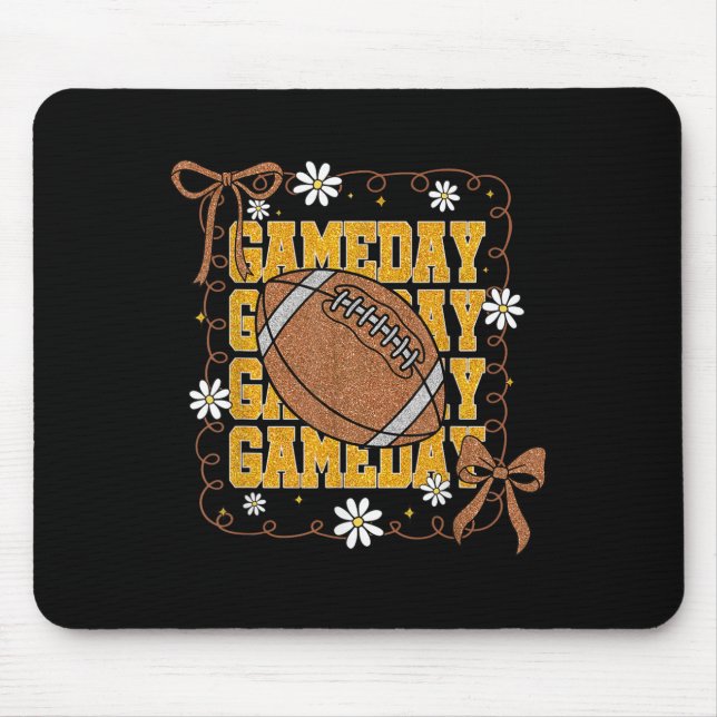 Alfombrilla De Ratón Game Day Football Season Football Mama Girl Black  (Frente)