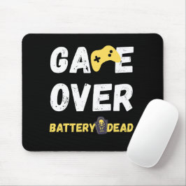 Alfombrilla De Ratón Game Over Battery Dead Funny Gamer Design