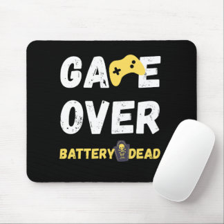 Alfombrilla De Ratón Game Over Battery Dead Funny Gamer Design
