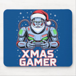 Alfombrilla De Ratón Gamer Christmas Gifts Cyber Santa Robot Xmas Gamer
