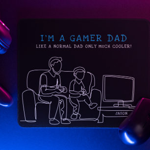 Alfombrilla De Ratón Gamer Dad   Día del Padre Monograma