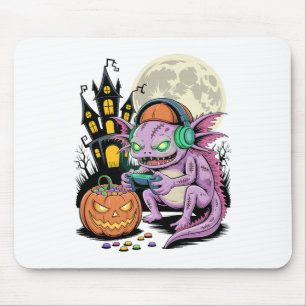 Alfombrilla De Ratón Gamer de Ajolote Zombie de Halloween Castillo Embr