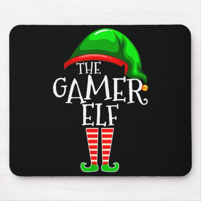 Alfombrilla De Ratón Gamer Elf Family Matching Group Christmas Video Ga (Frente)