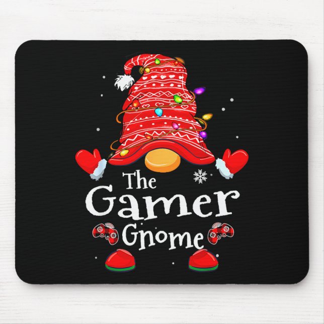 Alfombrilla De Ratón Gamer Gnome - Xmas Video Gamers Christmas Gnomes  (Frente)