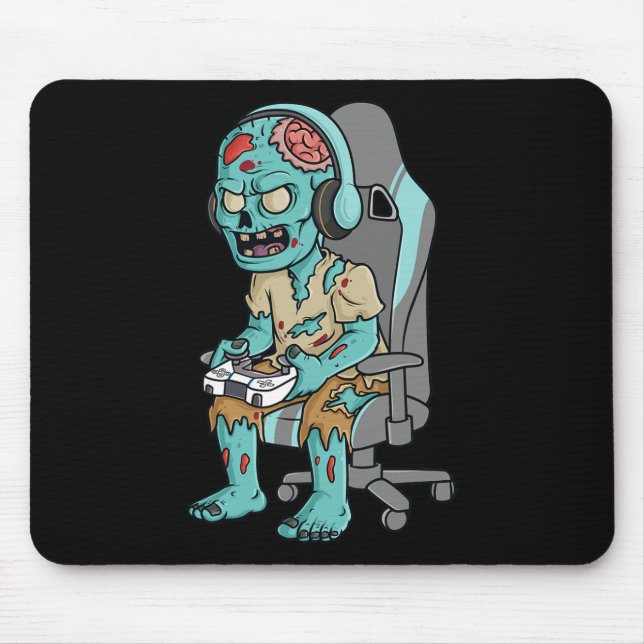 Alfombrilla De Ratón Gamer Halloween Zombie Scary Gaming Niños Adolesce (Frente)