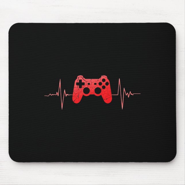 Alfombrilla De Ratón Gamer Heartbeat Pulse Video Game Controller Gaming (Frente)