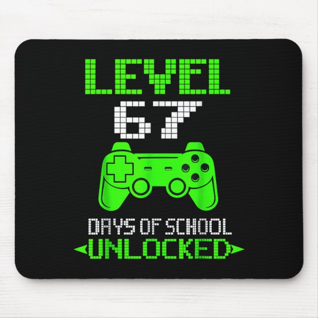 Alfombrilla De Ratón Gamer Level 6 7 Unlocked 100th Day Of School Meme  (Frente)