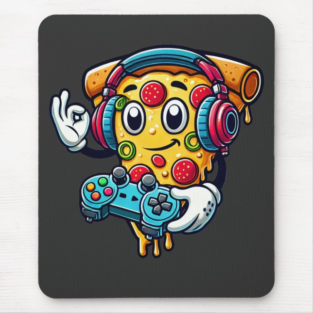 Alfombrilla De Ratón Gamer Pizza Video Gaming Food Mouse Pad (Frente)