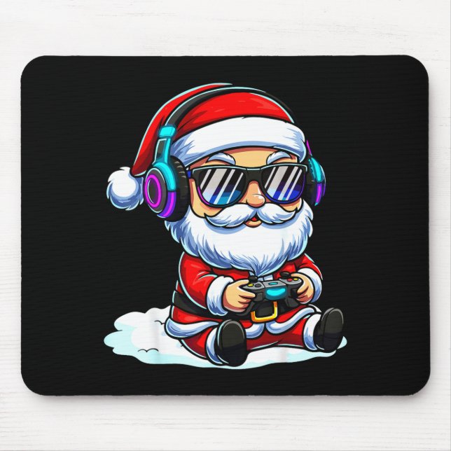 Alfombrilla De Ratón Gamer Santa Video Game Christmas Gaming  (Frente)