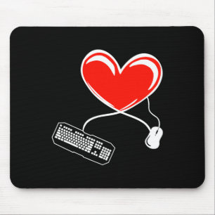 Alfombrilla De Ratón Gamer Teclado Y Ratón Juego De Vídeo Corazón Gamin