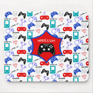 Alfombrilla De Ratón Gamer Video Icons Controllers Pattern Personalized