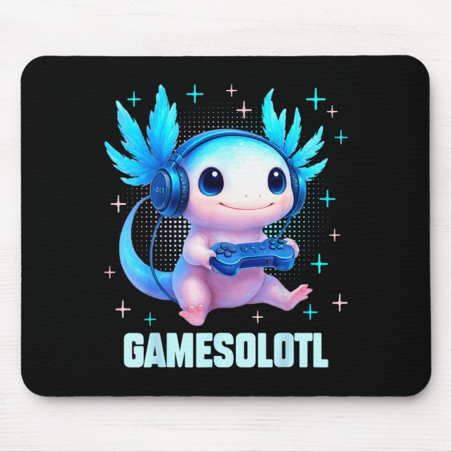 Alfombrilla De Ratón Gamesolotl Axolotl Video Gamer Kawaii Anime Boys T (Frente)