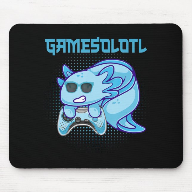 Alfombrilla De Ratón Gamesolotl Axolotl Video Gamer Kawaii Anime Kids B (Frente)
