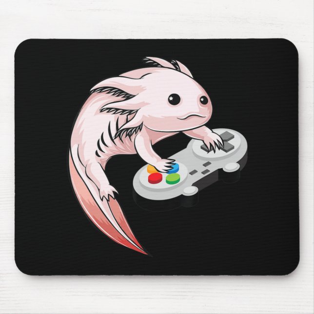 Alfombrilla De Ratón Gamesolotl Axolotl Videojuegos Kawaii Anime (Frente)