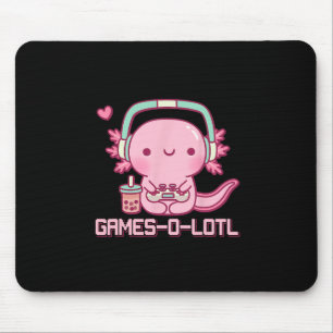 Alfombrilla De Ratón Gamesolotl Axolotl Videojuegos Kawaii Anime Jugado