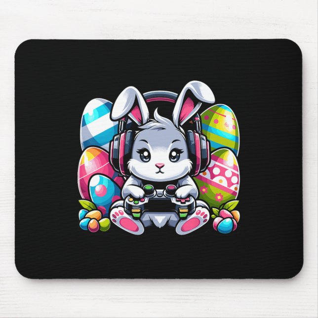 Alfombrilla De Ratón Gaming Feliz Día de Pascua Bunny Egg Niños diverti (Frente)