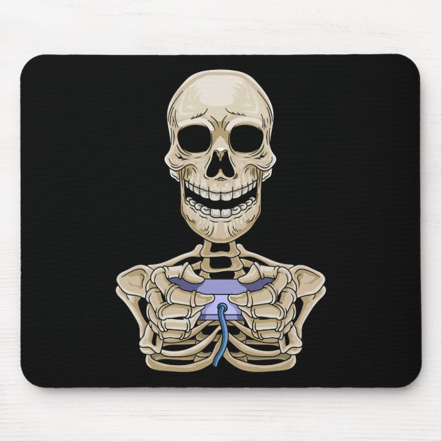 Alfombrilla De Ratón Gaming Halloween Skeleton Gamer Controller (Frente)