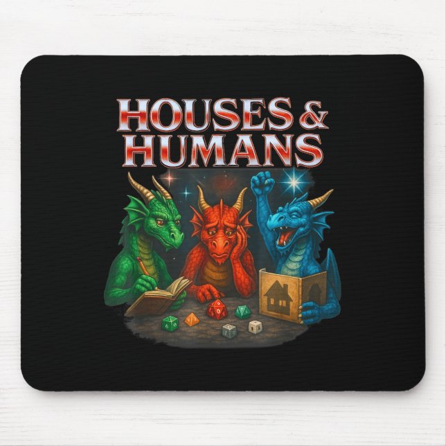 Alfombrilla De Ratón Gaming Houses And Humans Funny Game Rpg Gamer Men  (Frente)
