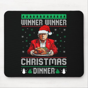 Alfombrilla De Ratón Ganador Navidad cena Santa Trump fea sw