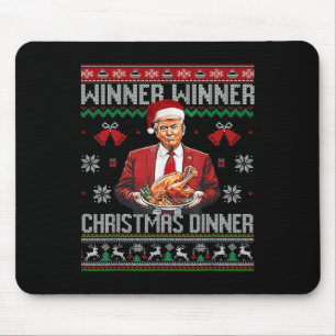 Alfombrilla De Ratón Ganador Navidad cena Santa Trump fea sw