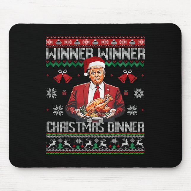 Alfombrilla De Ratón Ganador Navidad cena Santa Trump fea sw (Frente)