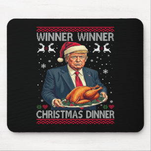 Alfombrilla De Ratón Ganador Navidad cena Santa Trump fea sw