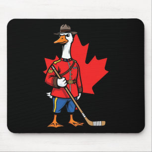 Alfombrilla De Ratón Ganso Canadiense Mountie Hockey Hoja de Arce Canad