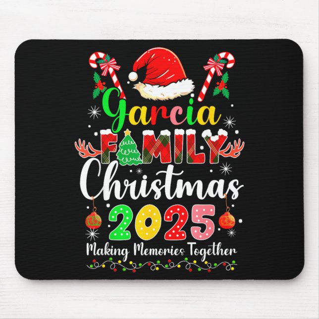 Alfombrilla De Ratón Garcia Family Christmas 2025 Matching Santa Hat Xm (Frente)
