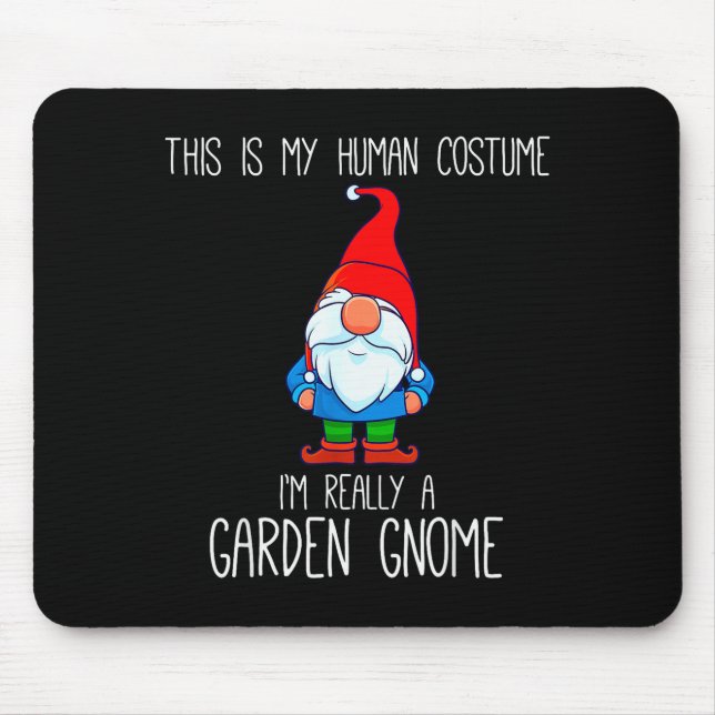 Alfombrilla De Ratón Garden Gnome Costume, Halloween, This Is My Human  (Frente)