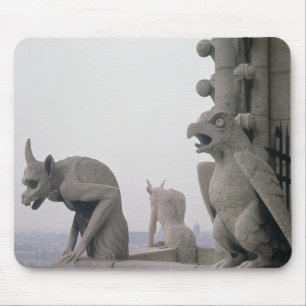 Alfombrilla De Ratón Gargoyles en la barandilla del grande