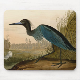 Alfombrilla De Ratón Garza Grulla Azul Impresión de Audubon Arte Coster