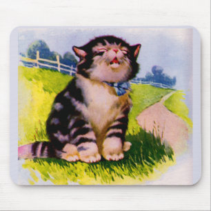 Alfombrilla De Ratón Gatito cantante adorable de los años 1930