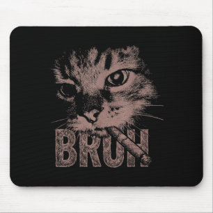 Alfombrilla De Ratón Gatito con cigarrillo meme divertido de gato estúp