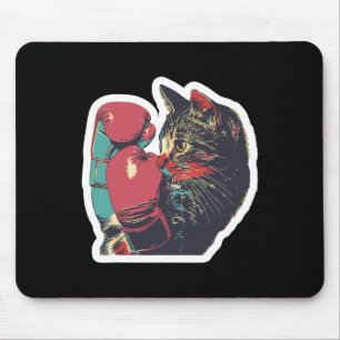 Alfombrilla De Ratón Gatito De Boxeo Guay Boxer Gantes De Boxeo Y C