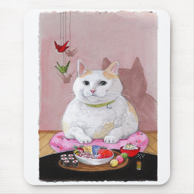 Alfombrilla De Ratón ¡Gatito del Sashimi del gato del sushi! (Frente)