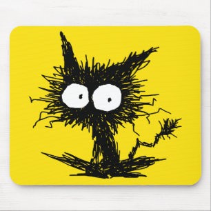 Alfombrilla De Ratón Gatito desalinado negro GabiGabi