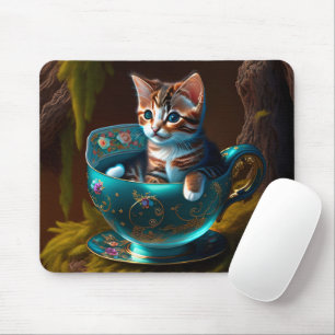 Alfombrilla De Ratón Gatito en una taza de té (animal bebé)