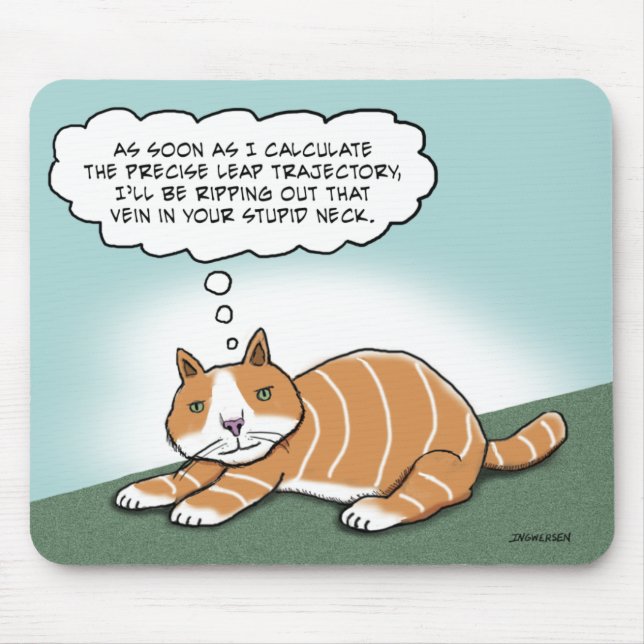 Alfombrilla De Ratón Gatito malvado divertido (Frente)