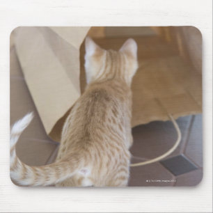 Alfombrilla De Ratón Gatito mirando el abismo de una bolsa