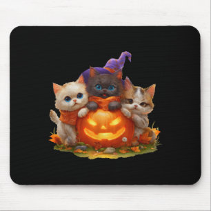 Alfombrilla De Ratón Gatitos vintage calabaza gato lindo temporada espe