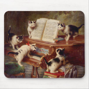 Alfombrilla De Ratón Gatitos y piano