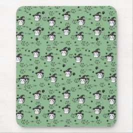 Alfombrilla De Ratón Gatitos y pinturas en verde del mar oscuro