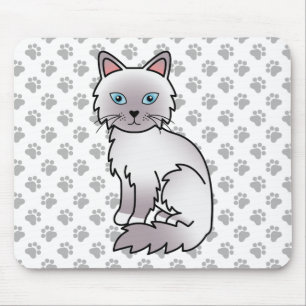 Alfombrilla De Ratón Gato adorable Lilac Point Birman / Ragdoll y patas