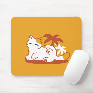Alfombrilla De Ratón Gato Adorable relajante al sol - Mascota de verano
