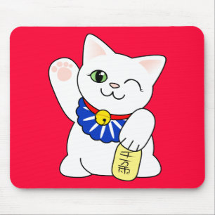 Alfombrilla De Ratón Gato afortunado de Maneki Neko