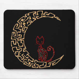 Alfombrilla De Ratón Gato artístico en el Mousepad de diseño lunar