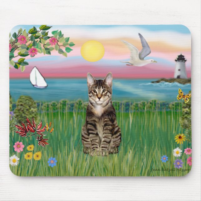 Alfombrilla De Ratón Gato (atigrado) - Faro (Frente)