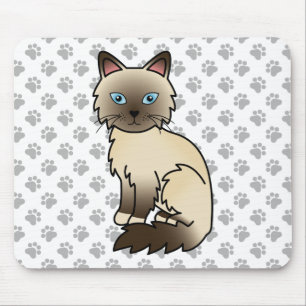 Alfombrilla De Ratón Gato Birman / Ragdoll de Chocolate Point Cute Cat 
